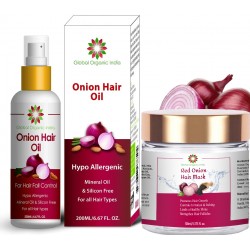 Global Organic India Red Onion oil with onion mask