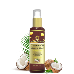Global Organic India Cold Pressed Coconut Oil For Hair and Skin - 100% Pure & Natural, 200 ml